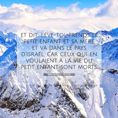 Matthieu 2:20 LSG Image du verset biblique