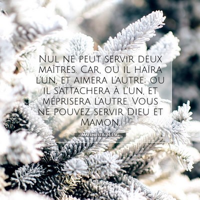 Matthieu 6:24 LSG Image du verset biblique