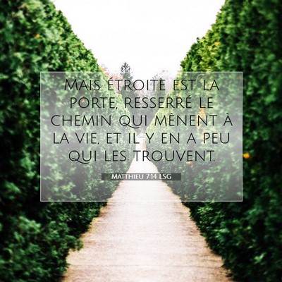 Matthieu 7:14 LSG Image du verset biblique