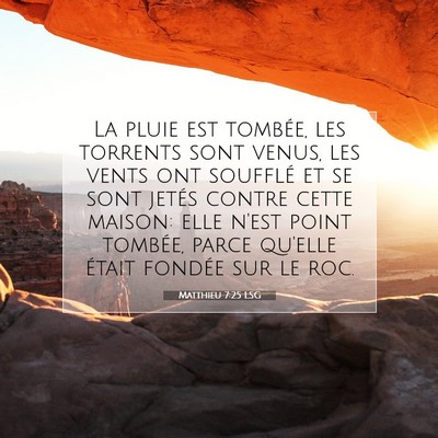 Matthieu 7:25 LSG Image du verset biblique