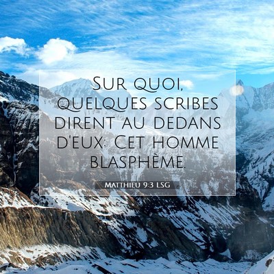 Matthieu 9:3 LSG Image du verset biblique