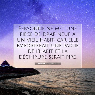 Matthieu 9:16 LSG Image du verset biblique