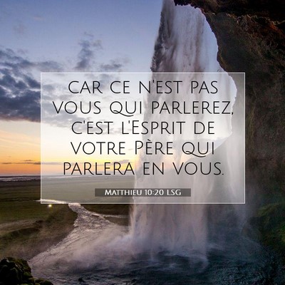 Matthieu 10:20 LSG Image du verset biblique