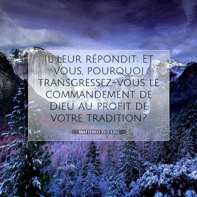 Matthieu 15:3 LSG Image du verset biblique