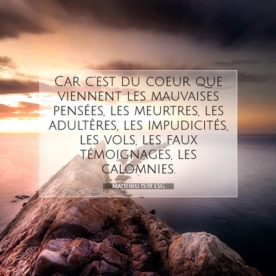 Matthieu 15:19 LSG Image du verset biblique