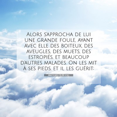 Matthieu 15:30 LSG Image du verset biblique