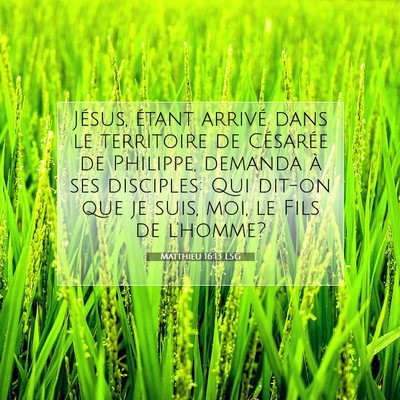 Matthieu 16:13 Verset biblique expliqué