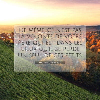 Matthieu 18:14 LSG Image du verset biblique