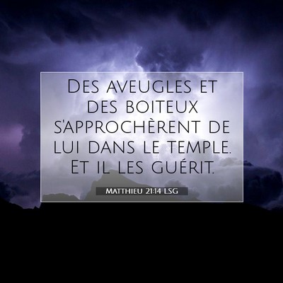 Matthieu 21:14 LSG Image du verset biblique