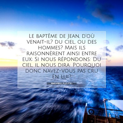 Matthieu 21:25 LSG Image du verset biblique