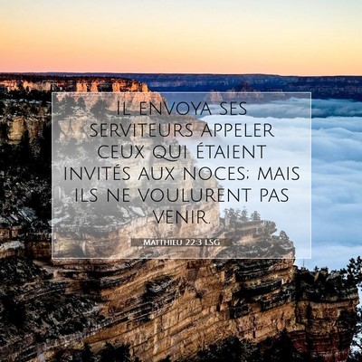 Matthieu 22:3 LSG Image du verset biblique