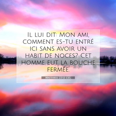 Matthieu 22:12 LSG Image du verset biblique