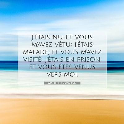 Matthieu 25:36 LSG Image du verset biblique