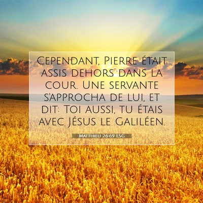 Matthieu 26:69 LSG Image du verset biblique