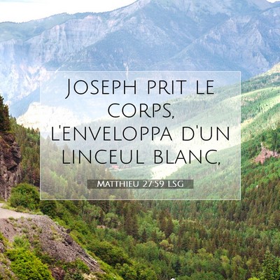 Matthieu 27:59 LSG Image du verset biblique