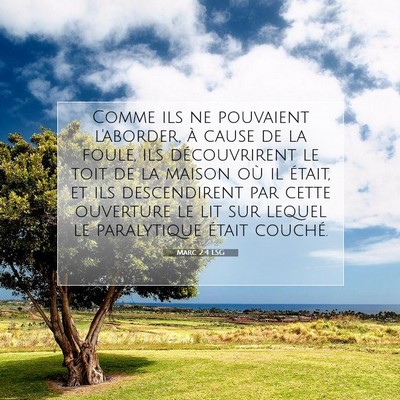 Marc 2:4 LSG Image du verset biblique