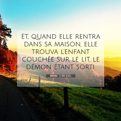 Marc 7:30 Verset biblique expliqué