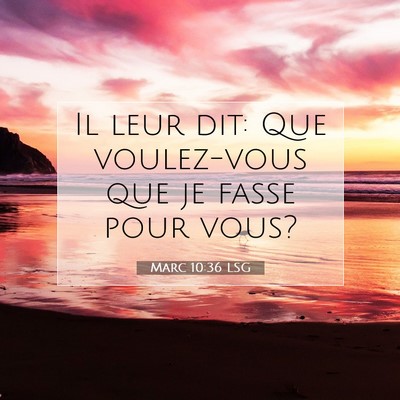 Marc 10:36 LSG Image du verset biblique