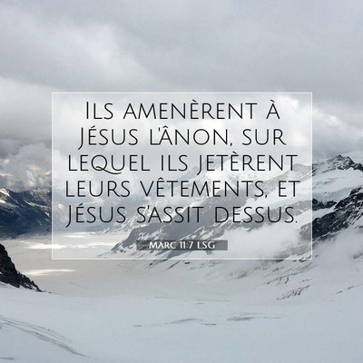 Marc 11:7 LSG Image du verset biblique