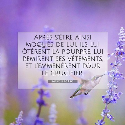 Marc 15:20 LSG Image du verset biblique