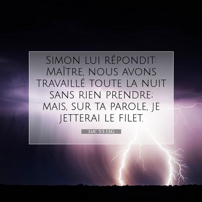 Luc 5:5 LSG Image du verset biblique