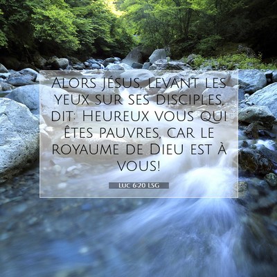 Luc 6:20 LSG Image du verset biblique