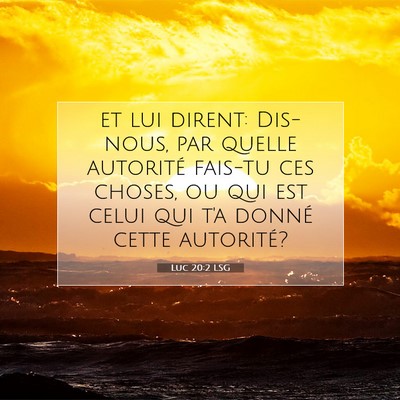 Luc 20:2 LSG Image du verset biblique