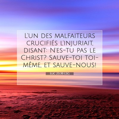 Luc 23:39 LSG Image du verset biblique