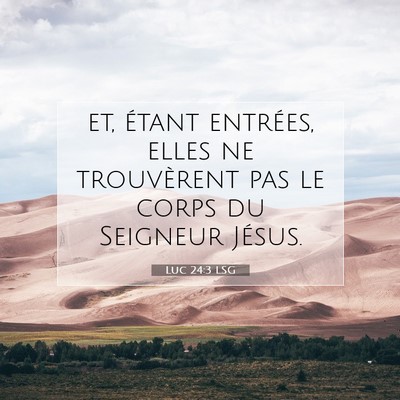 Luc 24:3 LSG Image du verset biblique