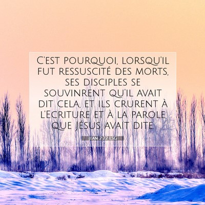 Jean 2:22 LSG Image du verset biblique