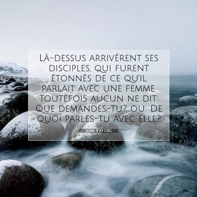 Jean 4:27 LSG Image du verset biblique