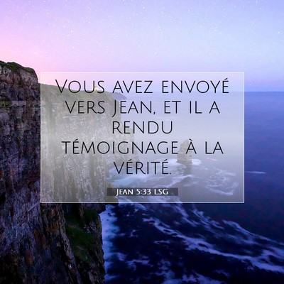 Jean 5:33 LSG Image du verset biblique