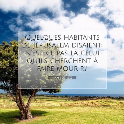 Jean 7:25 LSG Image du verset biblique