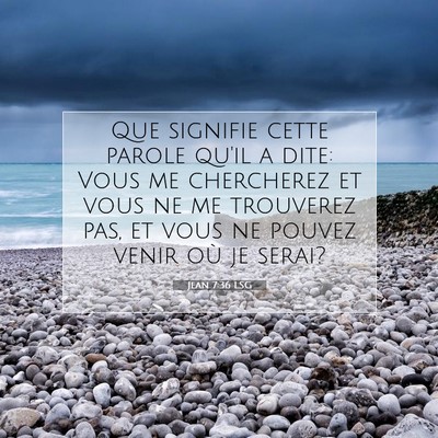 Jean 7:36 LSG Image du verset biblique