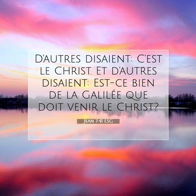 Jean 7:41 LSG Image du verset biblique