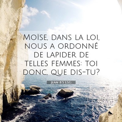 Jean 8:5 LSG Image du verset biblique