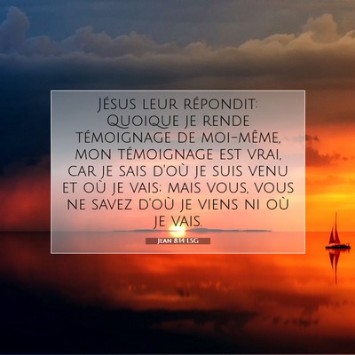 Jean 8:14 LSG Image du verset biblique