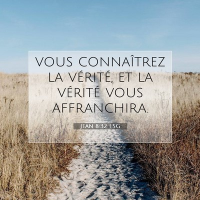 Jean 8:32 LSG Image du verset biblique