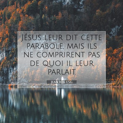 Jean 10:6 LSG Image du verset biblique