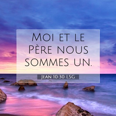 Jean 10:30 LSG Image du verset biblique