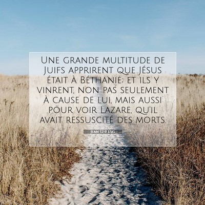 Jean 12:9 LSG Image du verset biblique