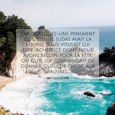 Jean 13:29 LSG Image du verset biblique