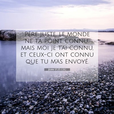 Jean 17:25 LSG Image du verset biblique