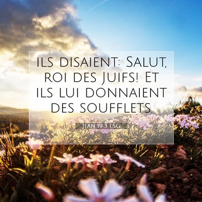 Jean 19:3 LSG Image du verset biblique