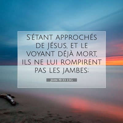 Jean 19:33 Verset biblique expliqué