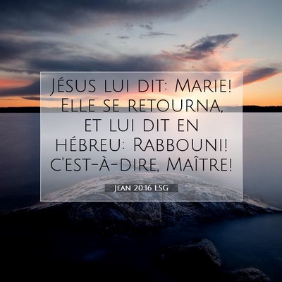 Jean 20:16 LSG Image du verset biblique