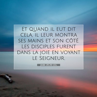 Jean 20:20 Verset biblique expliqué