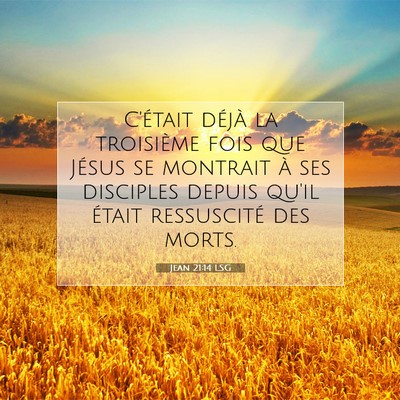 Jean 21:14 LSG Image du verset biblique