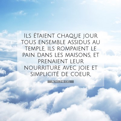 Actes 2:46 Verset biblique expliqué