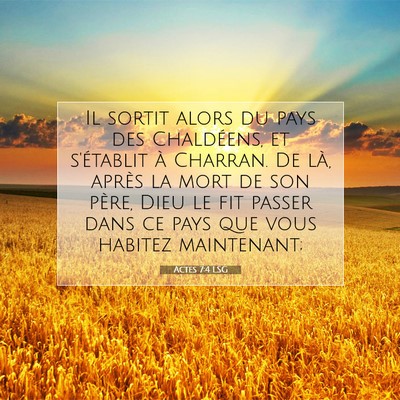 Actes 7:4 LSG Image du verset biblique